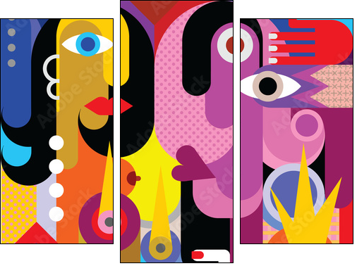 Man and Woman - Three-piece canvas, Triptych