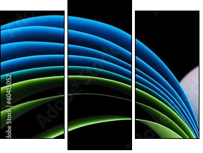 Colorful art paper on black background - Three-piece canvas, Triptych