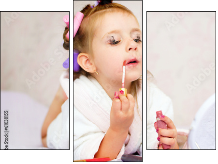 kid painting lips - Three-piece canvas, Triptych