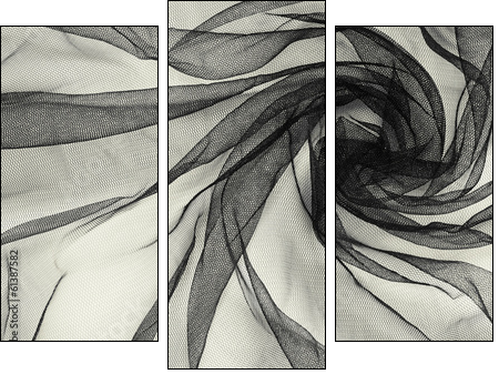 Black tulle background - Three-piece canvas, Triptych