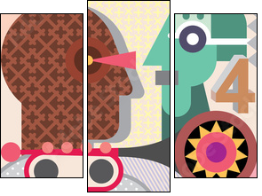 Four Faces - Three-piece canvas, Triptych