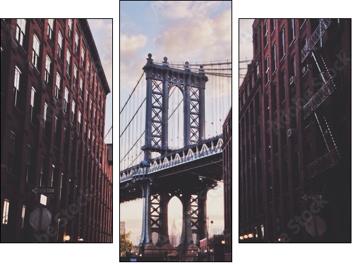 Manhattan bridge - Three-piece canvas, Triptych