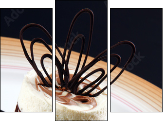 Dessert with chocolate - Three-piece canvas, Triptych