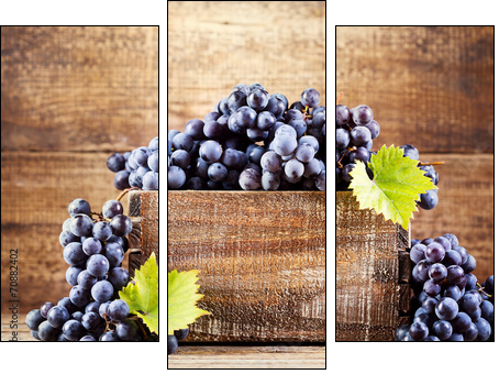 grape in wooden box - Three-piece canvas, Triptych