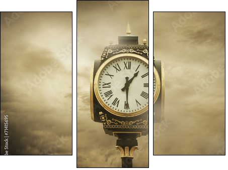 Time and Clouds - Three-piece canvas, Triptych