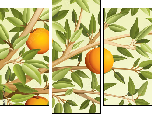 Peaches - Three-piece canvas, Triptych