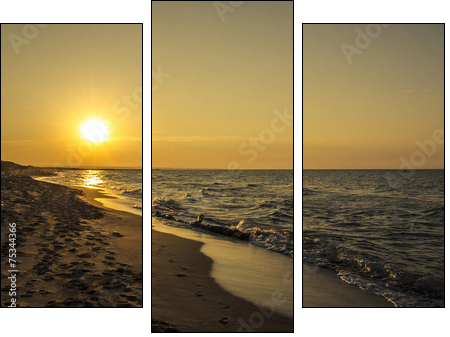 Tramonto sulla spiaggia - Three-piece canvas, Triptych