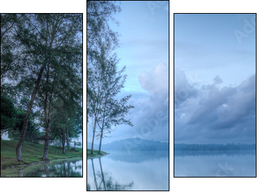 Cold Blue Dawn - Three-piece canvas, Triptych