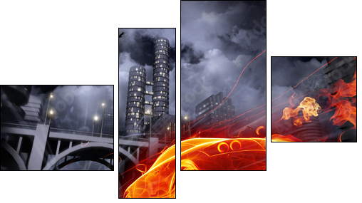 Fire car - Four-piece canvas, Fortyk