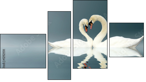 Love Swans - Four-piece canvas, Fortyk