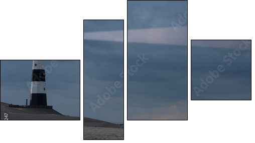 lighthouse in the dusk - Four-piece canvas, Fortyk