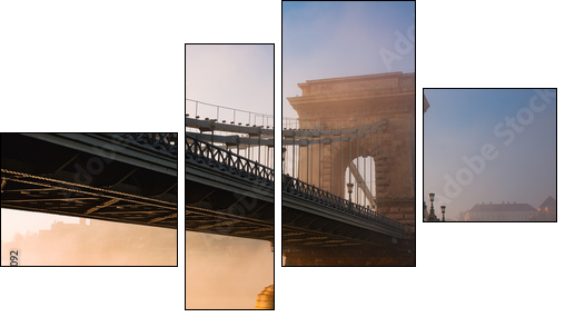 Budapest chain bridge - Four-piece canvas, Fortyk
