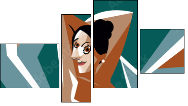 cubist woman painting - Four-piece canvas, Fortyk
