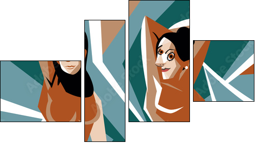 cubist women painting - Four-piece canvas, Fortyk