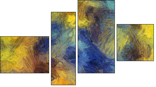 Varicoloured texture from oil paints - Four-piece canvas, Fortyk