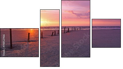 warming glow at burnham on sea - Four-piece canvas, Fortyk