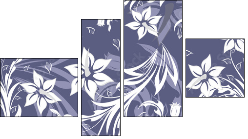 seamless floral background - Four-piece canvas, Fortyk