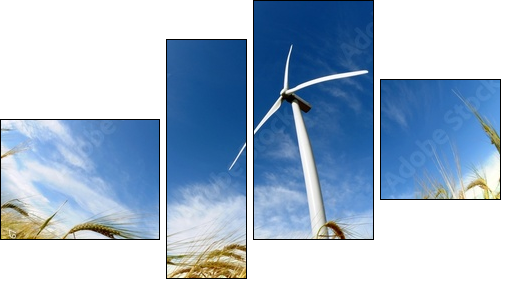 Wind turbine - renewable energy source - Four-piece canvas, Fortyk