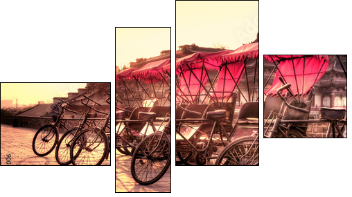 Xi'an / China  - Town wall with bicycles - Four-piece canvas, Fortyk