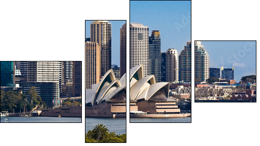 Sydney Opera House and Skyline - Four-piece canvas, Fortyk
