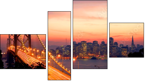 San Francisco Sunset - Four-piece canvas, Fortyk