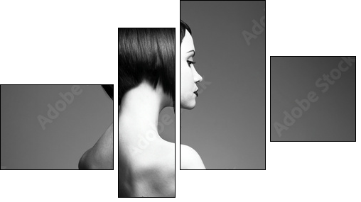 Elegant lady with stylish hairstyle - Four-piece canvas, Fortyk