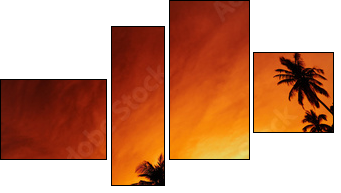 Tropical beach at sunset - Four-piece canvas, Fortyk