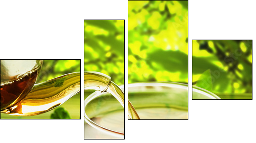 Pouring Healthy Tea - Four-piece canvas, Fortyk