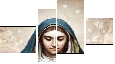 Medieval Madonna Painting - Four-piece canvas, Fortyk