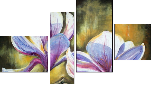 Magnolia flowers.My own artwork. - Four-piece canvas, Fortyk