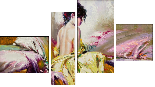 Portrait of the nude girl - Four-piece canvas, Fortyk