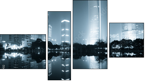 night view of shanghai - Four-piece canvas, Fortyk