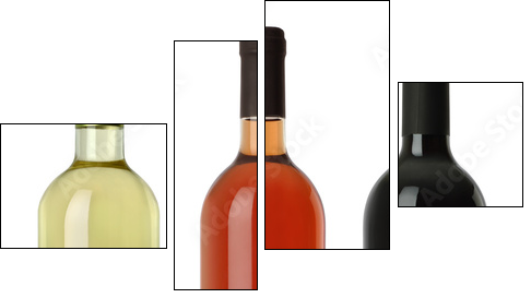 Wine bottles blank no labels - Four-piece canvas, Fortyk
