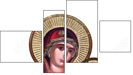 russian icon of 19th century, Virgin Mary and Jesus - Four-piece canvas, Fortyk