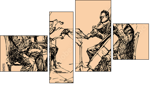 musician quartet - Four-piece canvas, Fortyk
