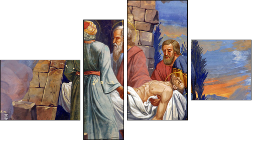 Jesus is laid in the tomb - Four-piece canvas, Fortyk