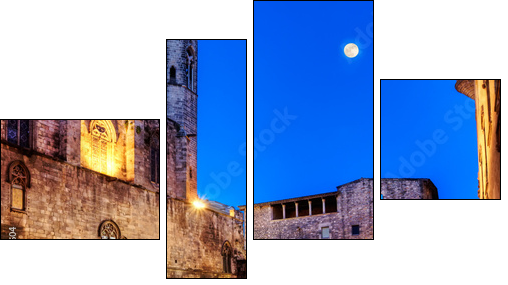 La Placa del Rei at dusk, The Kings Square, Barcelona 2 - Four-piece canvas, Fortyk