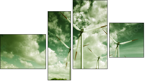 Wind turbines, ecology - Four-piece canvas, Fortyk