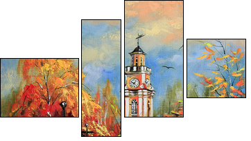 Ancient Vitebsk in the autumn - Four-piece canvas, Fortyk