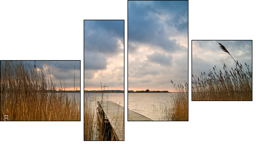 Abends am Achterwasser. - Four-piece canvas, Fortyk
