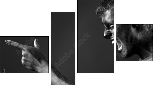 shouting man - Four-piece canvas, Fortyk