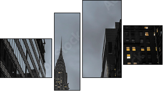New York City Street At Night With Empire State Building Urban Scene - Four-piece canvas, Fortyk