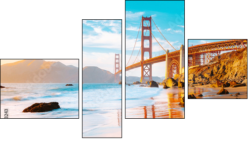 Golden Gate Bridge at sunset, San Francisco, California, USA - Four-piece canvas, Fortyk