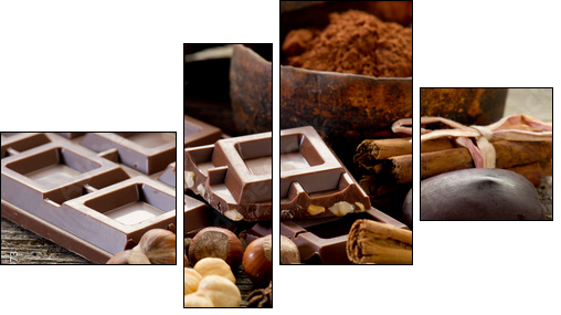 chocolate with ingredients-cioccolato e ingredienti - Four-piece canvas, Fortyk