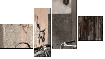 Italian old-style bicycles in Lucca, Tuscany - Four-piece canvas, Fortyk