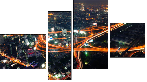 Autoroute Ã©changeur Bangkok, ThaÃ¯lande - Four-piece canvas, Fortyk