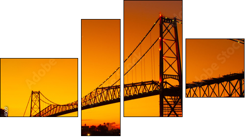 Hercilio Luz bridge in the sunset - Four-piece canvas, Fortyk