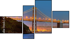 San Francisco Bay Bridge Panorama - Four-piece canvas, Fortyk