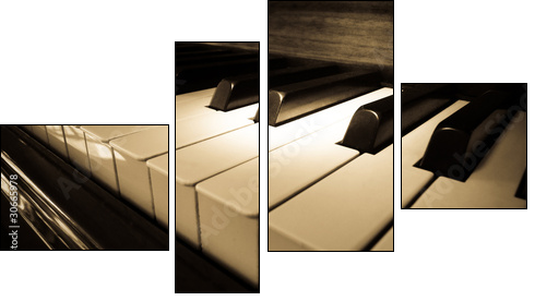 Close up shot of piano keyboard - Four-piece canvas, Fortyk