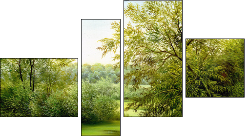 Wood lake - Four-piece canvas, Fortyk
